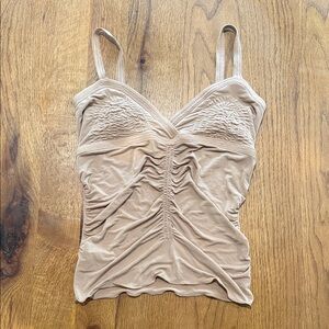 Max Studio Tan Ruched Camisole